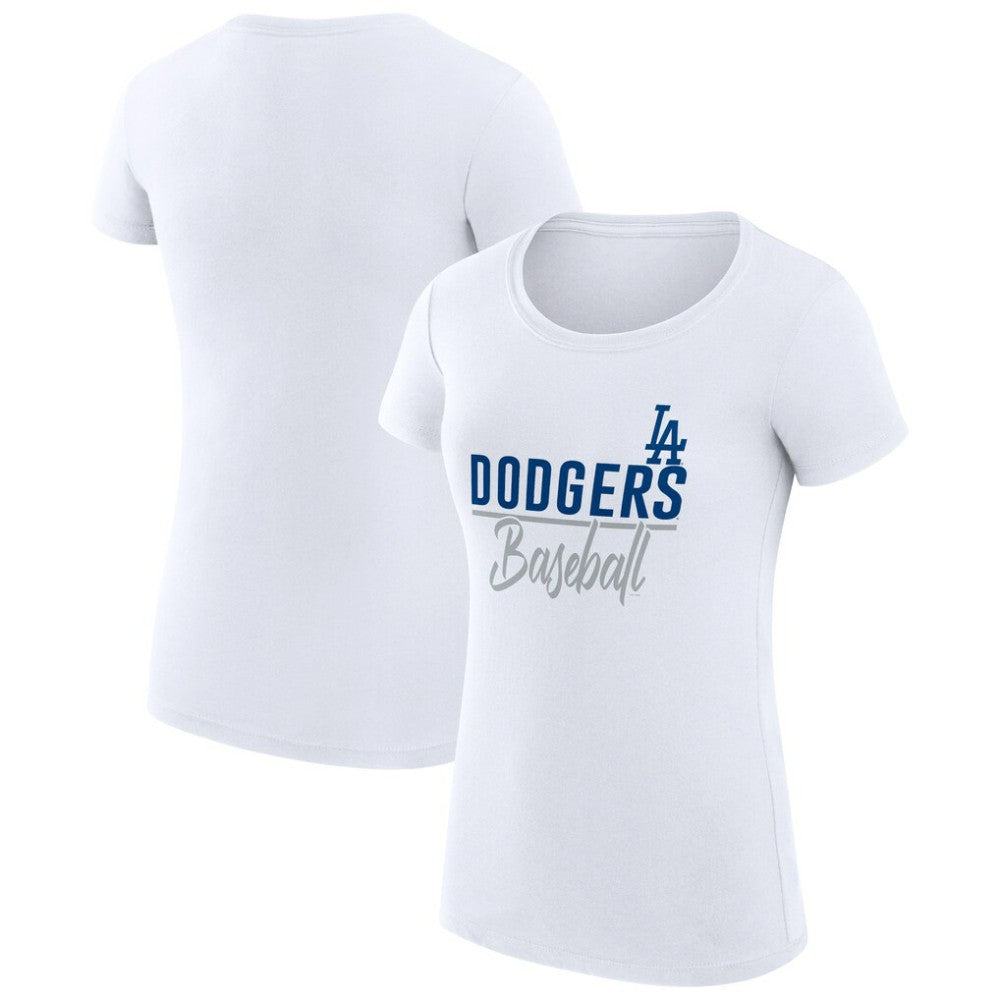 Los Angeles Dodgers G-III 4Her by Carl Banks Women's Super-Slim Fit Lightweight Team Graphic T-Shirt White