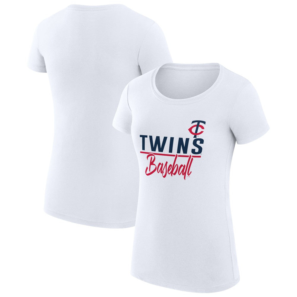 Minnesota Twins G-III 4Her by Carl Banks Women's Super-Slim Fit Lightweight Team Graphic T-Shirt White