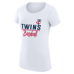 Minnesota Twins G-III 4Her by Carl Banks Women's Super-Slim Fit Lightweight Team Graphic T-Shirt White