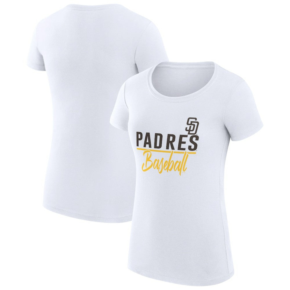 San Diego Padres G-III 4Her by Carl Banks Women's Super-Slim Fit Lightweight Team Graphic T-Shirt White