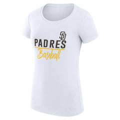 San Diego Padres G-III 4Her by Carl Banks Women's Super-Slim Fit Lightweight Team Graphic T-Shirt White