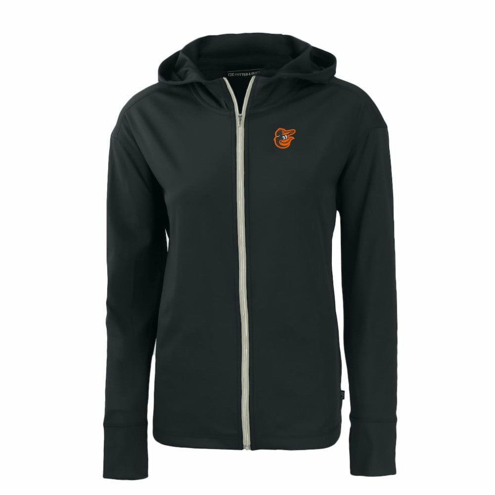 Baltimore Orioles Cutter & Buck Women's Daybreak Eco Recycled Full-Zip Hoodie Black