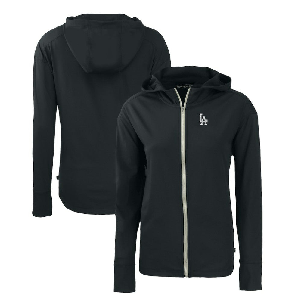 Los Angeles Dodgers Cutter & Buck Women's Daybreak Eco Recycled Full-Zip Hoodie Black