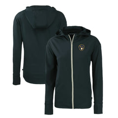 Milwaukee Brewers Cutter & Buck Women's Daybreak Eco Recycled Full-Zip Hoodie Navy