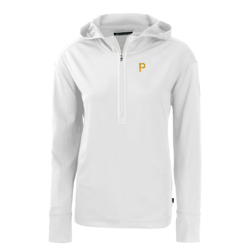 Pittsburgh Pirates Cutter & Buck Women's Daybreak Eco Recycled Half-Zip Hoodie White
