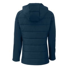 New York Yankees Cutter & Buck Women's Evoke Hybrid Eco Softshell Recycled Full-Zip Hoodie Jacket Navy