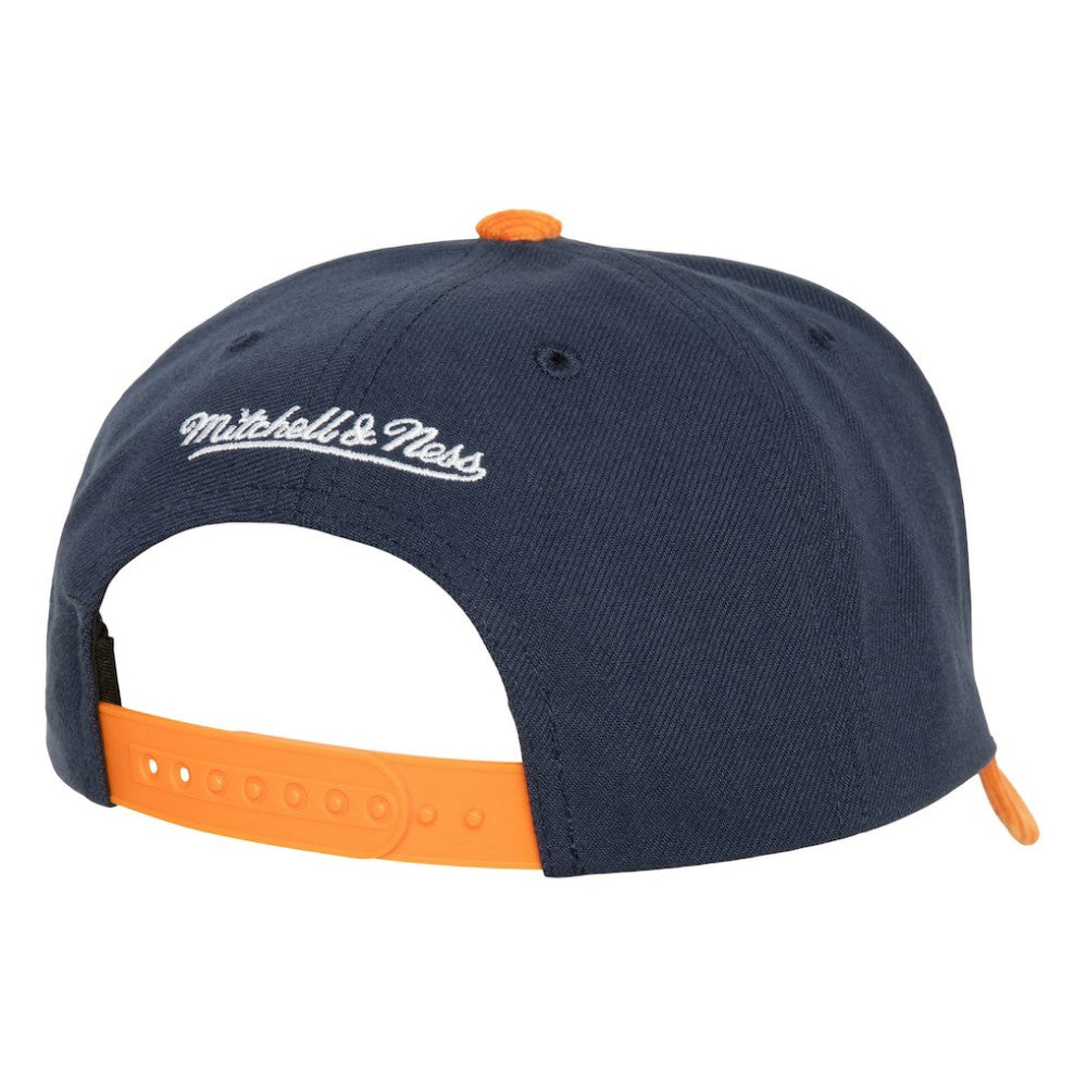 Houston Astros Corduroy Pro Snapback Hat Navy/Orange | Mitchell & Ness