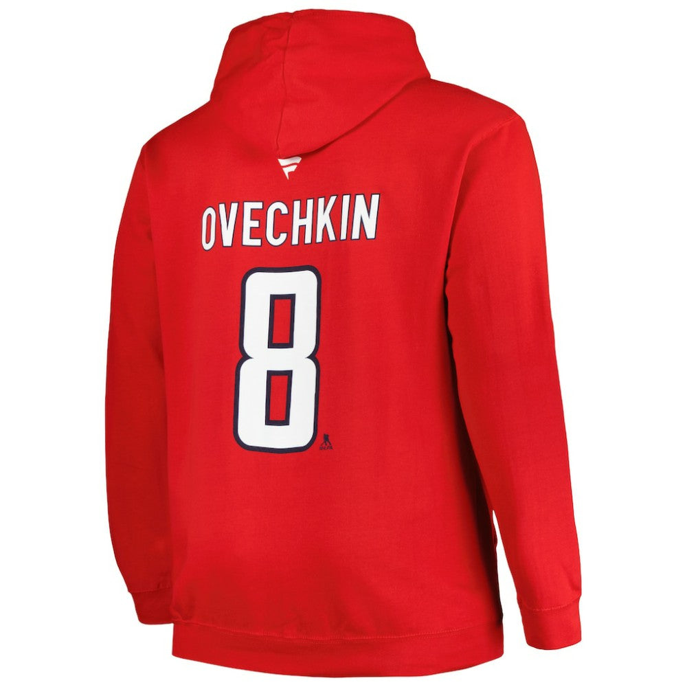 Alexander Ovechkin Washington Capitals Profile Big & Tall Name & Number Pullover Hoodie Red