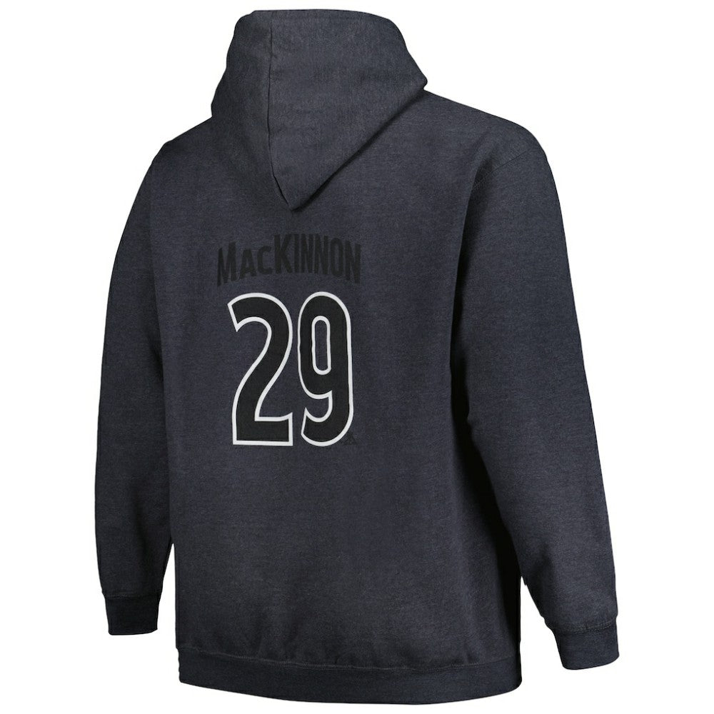 Nathan MacKinnon Colorado Avalanche Profile Big & Tall Name & Number Pullover Hoodie Charcoal