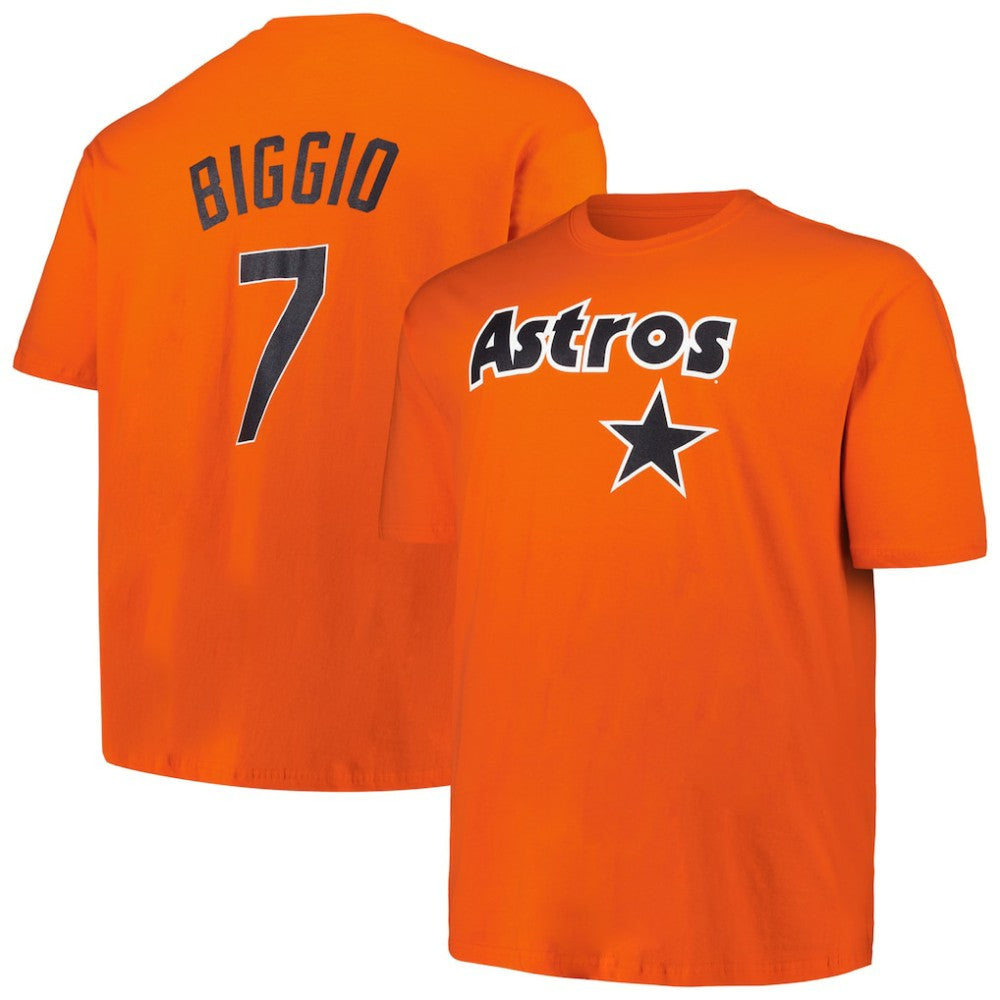Craig Biggio Houston Astros Profile Big & Tall Cooperstown Collection Player Name & Number T-Shirt Orange