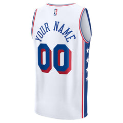 Philadelphia 76ers Fast Break Custom Jersey - Association Edition - White