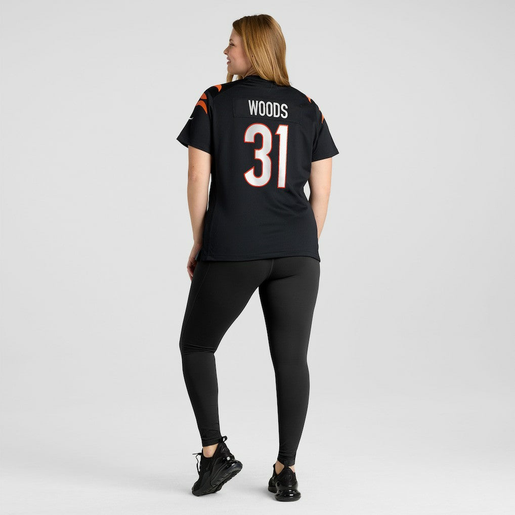 Ickey Woods Cincinnati Bengals Women's Retired Player Game Jersey - Black