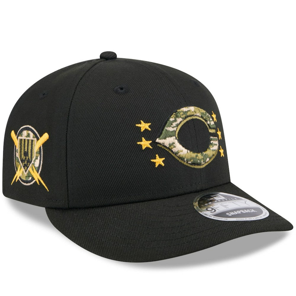 Cincinnati Reds 2024 Armed Forces Day Low Profile 9FIFTY Snapback Hat Black | New Era