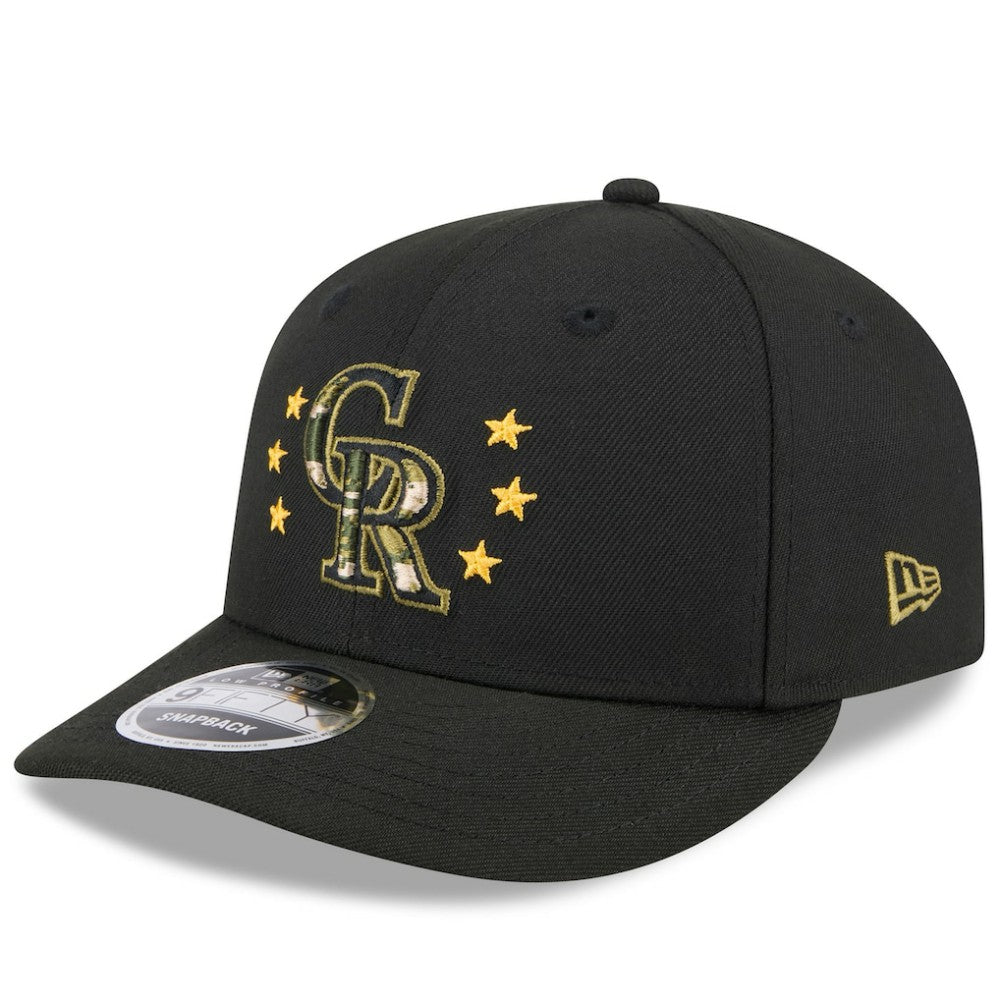 Colorado Rockies 2024 Armed Forces Day Low Profile 9FIFTY Snapback Hat Black | New Era