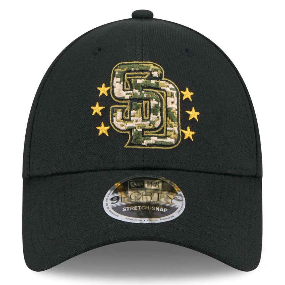 San Diego Padres 2024 Armed Forces Day 9FORTY Adjustable Hat Black | New Era