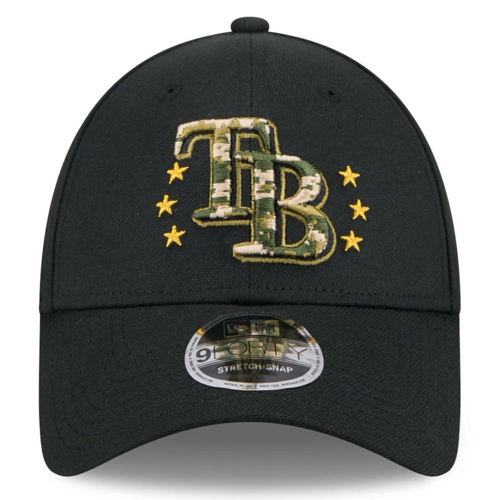 Tampa Bay Rays 2024 Armed Forces Day 9FORTY Adjustable Hat Black | New Era