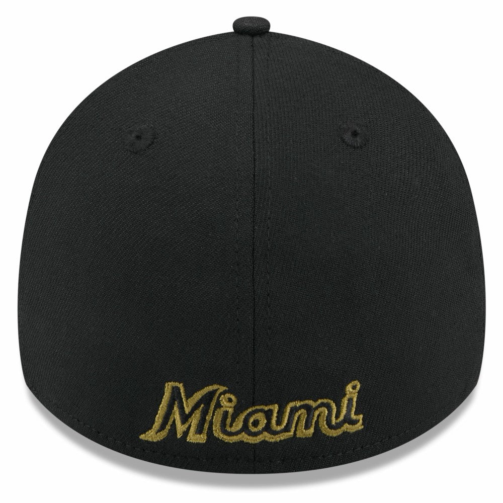 Miami Marlins 2024 Armed Forces Day 39THIRTY Flex Hat Black | New Era