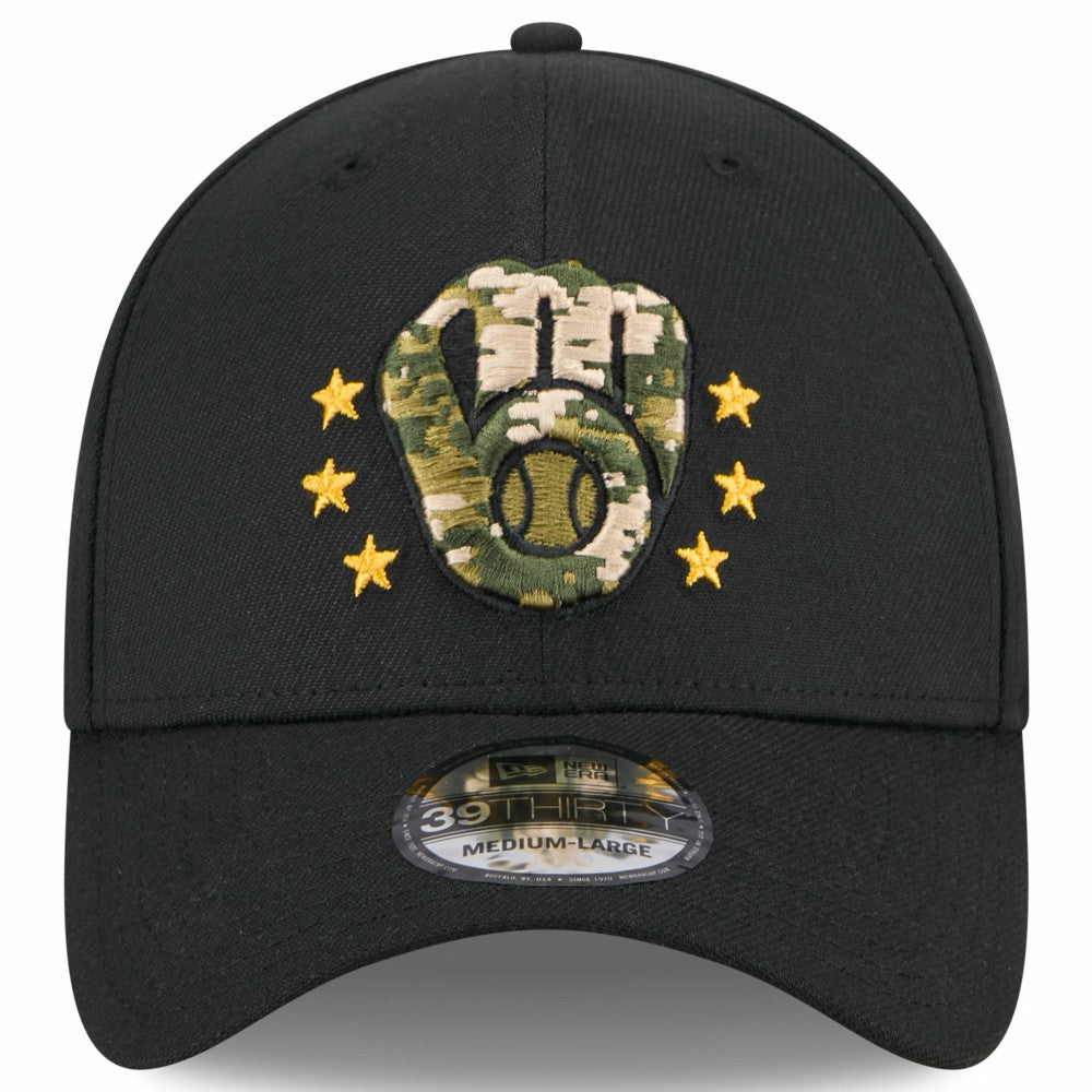 Milwaukee Brewers 2024 Armed Forces Day 39THIRTY Flex Hat Black | New Era