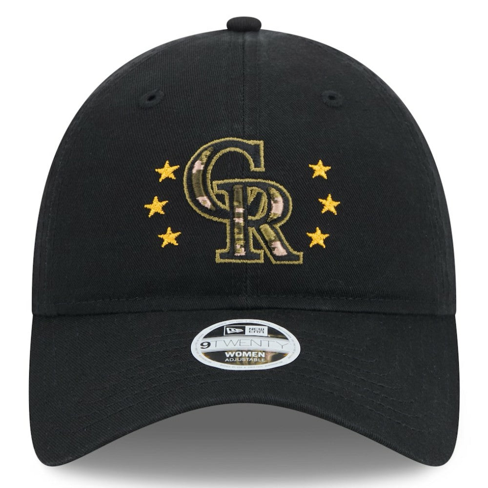 Colorado Rockies Women's 2024 Armed Forces Day 9TWENTY Adjustable Hat Black | New Era