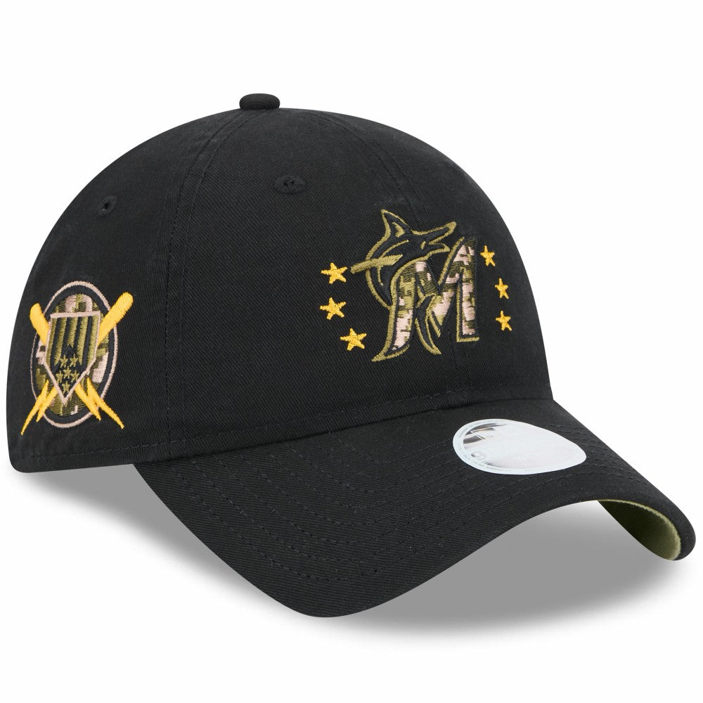 Miami Marlins Women's 2024 Armed Forces Day 9TWENTY Adjustable Hat Black | New Era