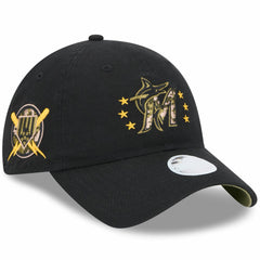 Miami Marlins Women's 2024 Armed Forces Day 9TWENTY Adjustable Hat Black | New Era