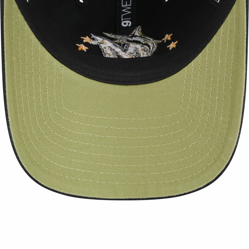 Miami Marlins Women's 2024 Armed Forces Day 9TWENTY Adjustable Hat Black | New Era