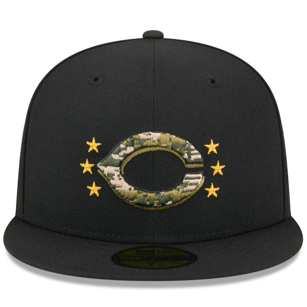 Cincinnati Reds 2024 Armed Forces Day On-Field 59FIFTY Fitted Hat Black | New Era