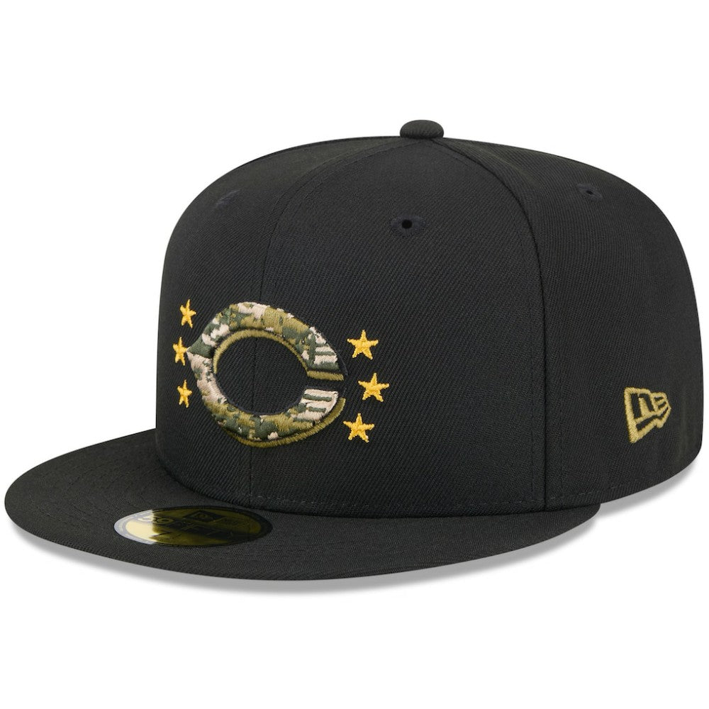 Cincinnati Reds 2024 Armed Forces Day On-Field 59FIFTY Fitted Hat Black | New Era