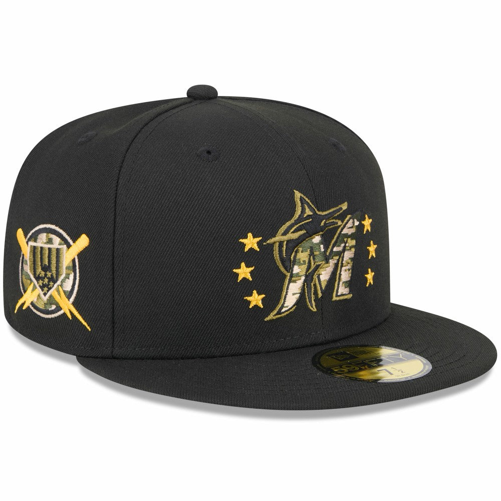Miami Marlins 2024 Armed Forces Day On-Field 59FIFTY Fitted Hat Black | New Era