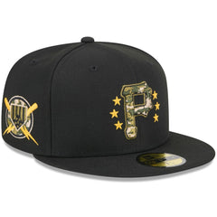 Pittsburgh Pirates 2024 Armed Forces Day On-Field 59FIFTY Fitted Hat Black | New Era