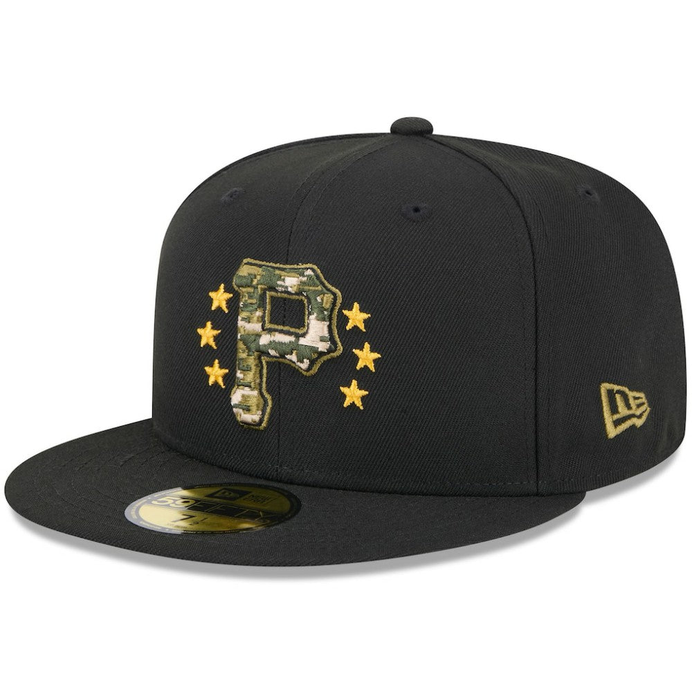 Pittsburgh Pirates 2024 Armed Forces Day On-Field 59FIFTY Fitted Hat Black | New Era