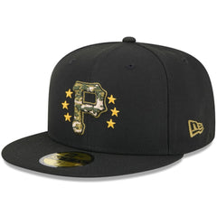 Pittsburgh Pirates 2024 Armed Forces Day On-Field 59FIFTY Fitted Hat Black | New Era