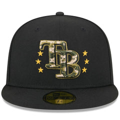 Tampa Bay Rays 2024 Armed Forces Day On-Field 59FIFTY Fitted Hat Black | New Era