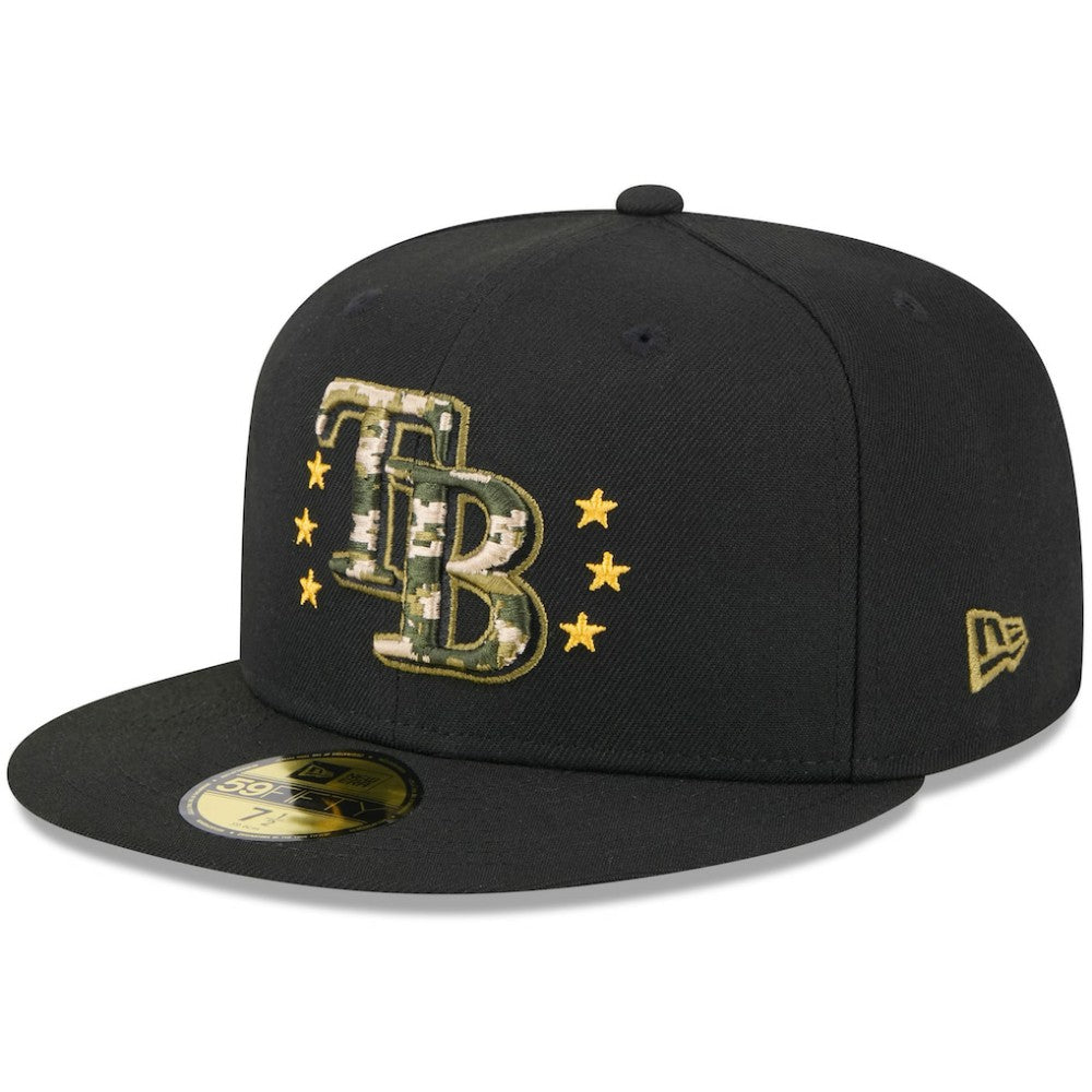 Tampa Bay Rays 2024 Armed Forces Day On-Field 59FIFTY Fitted Hat Black | New Era