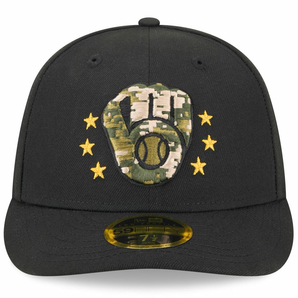 Milwaukee Brewers 2024 Armed Forces Day Low Profile 59FIFTY Fitted Hat Black | New Era