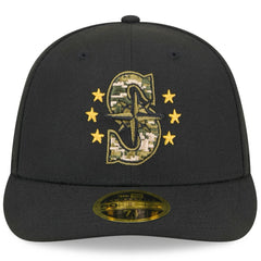 Seattle Mariners 2024 Armed Forces Day Low Profile 59FIFTY Fitted Hat Black | New Era