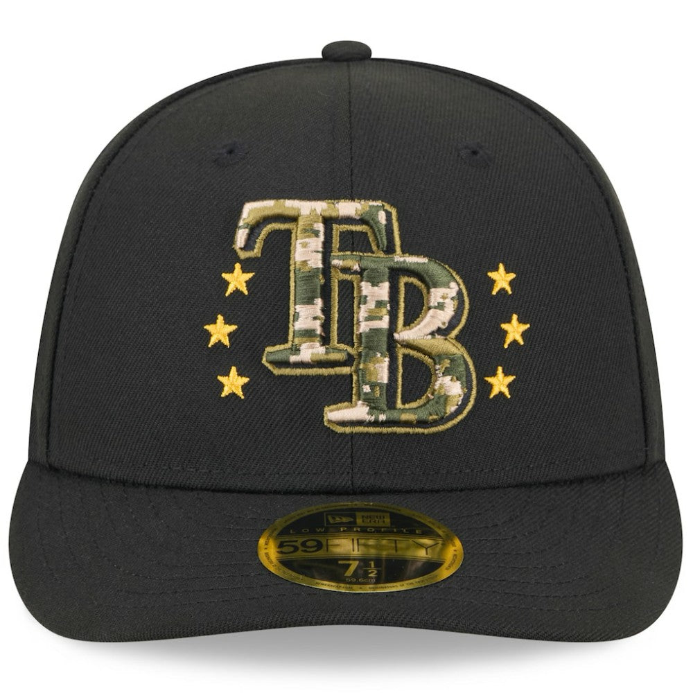Tampa Bay Rays 2024 Armed Forces Day Low Profile 59FIFTY Fitted Hat Black | New Era