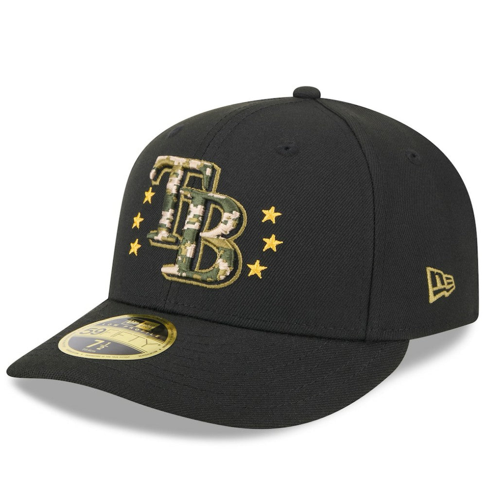 Tampa Bay Rays 2024 Armed Forces Day Low Profile 59FIFTY Fitted Hat Black | New Era