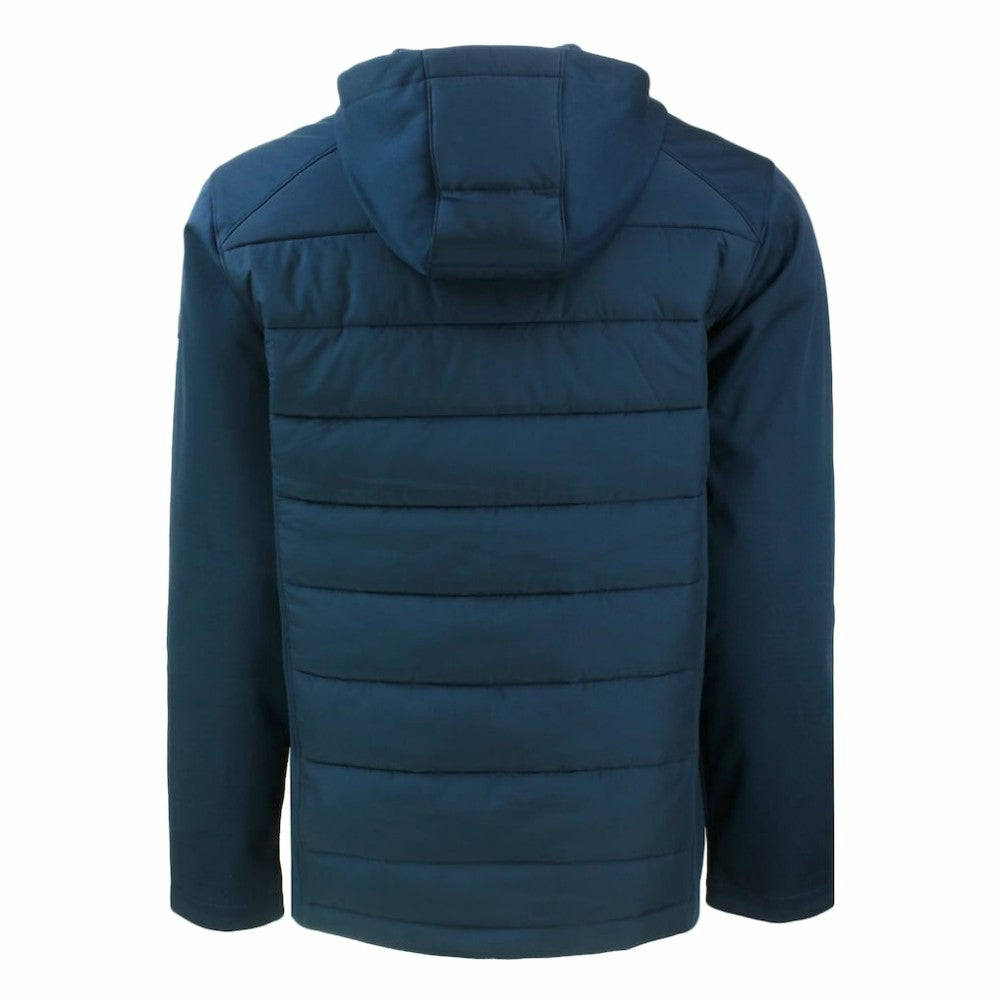 Seattle Mariners Cutter & Buck Big & Tall Evoke Hybrid Eco Softshell Recycled Full-Zip Hoodie Navy
