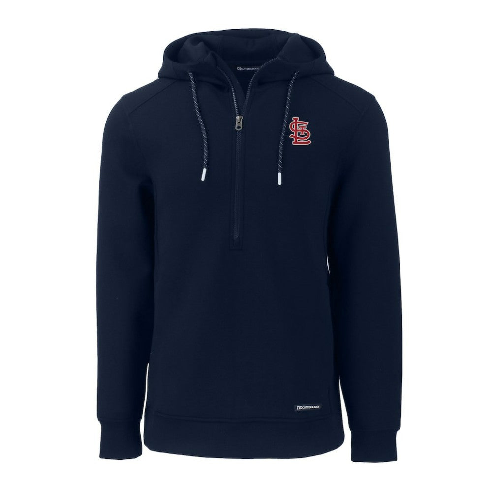 St. Louis Cardinals Cutter & Buck Roam Eco Half-Zip Recycled Pullover Hoodie Navy