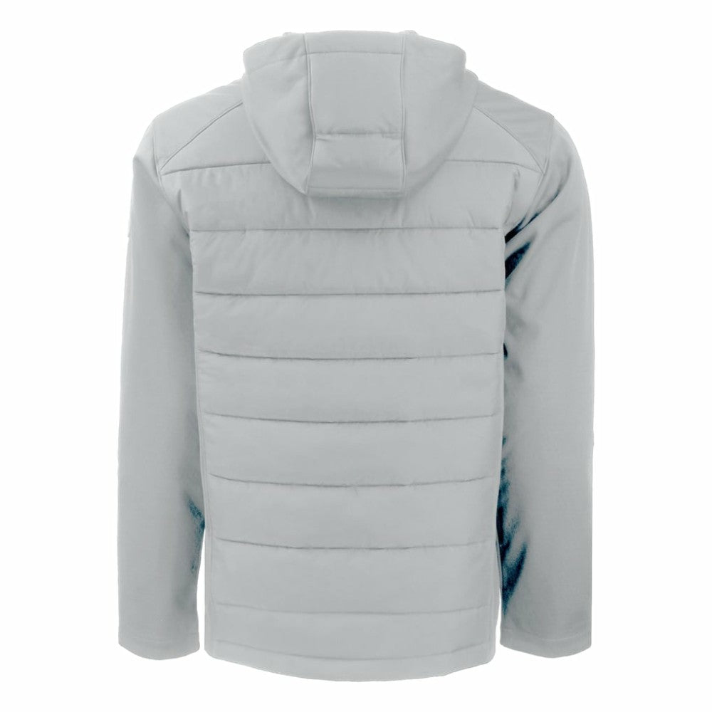 Detroit Tigers Cutter & Buck Evoke Hybrid Eco Softshell Recycled Full-Zip Hoodie Gray