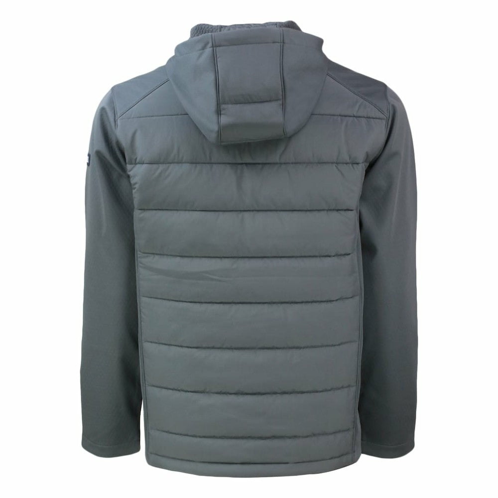 Los Angeles Dodgers Cutter & Buck Evoke Hybrid Eco Softshell Recycled Full-Zip Hoodie Gray