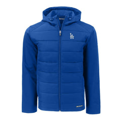 Los Angeles Dodgers Cutter & Buck Evoke Hybrid Eco Softshell Recycled Full-Zip Hoodie Royal