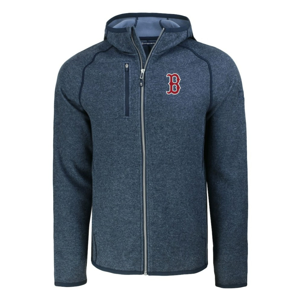 Boston Red Sox Cutter & Buck Mainsail Full-Zip Hooded Jacket Heather Navy