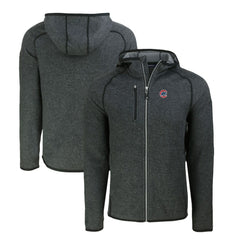 Chicago Cubs Cutter & Buck Mainsail Full-Zip Hooded Jacket Heather Charcoal