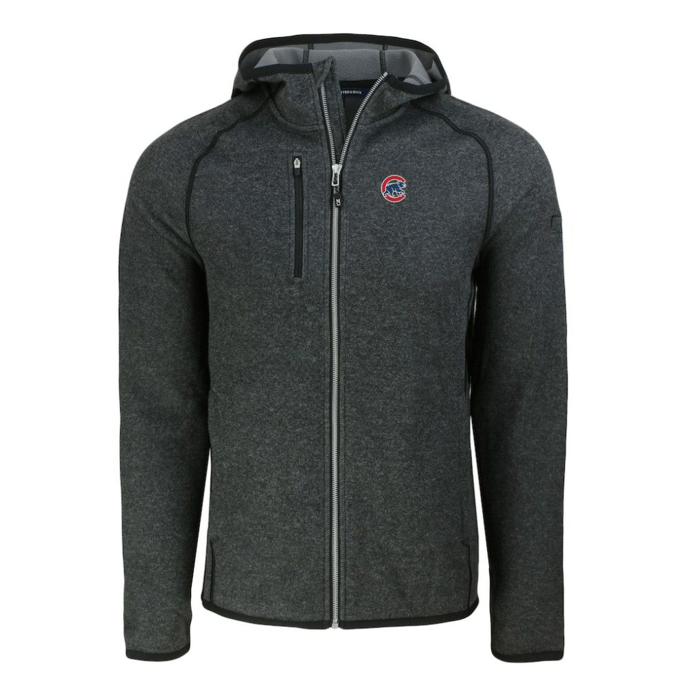 Chicago Cubs Cutter & Buck Mainsail Full-Zip Hooded Jacket Heather Charcoal