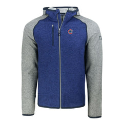 Chicago Cubs Cutter & Buck Mainsail Full-Zip Hooded Jacket Royal/Heather Gray