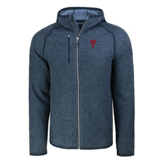 Philadelphia Phillies Cutter & Buck Mainsail Full-Zip Hooded Jacket Heather Navy