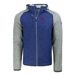 Philadelphia Phillies Cutter & Buck Mainsail Full-Zip Hooded Jacket Royal/Heather Gray