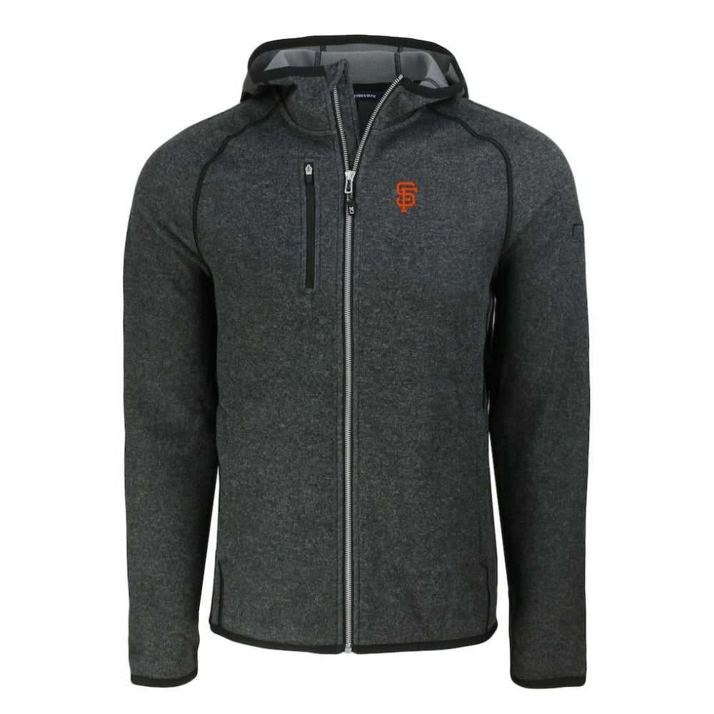 San Francisco Giants Cutter & Buck Mainsail Full-Zip Hooded Jacket Heather Charcoal